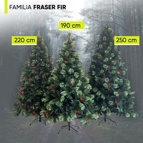 Árbol de Navidad Fraser Fir densidad premium 3 tipos de rama incluye maleta 220cm Artego