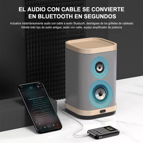 Transmisor/receptor Bluetooth 5.0 Lcd Para Pc, Tv, Altavoces