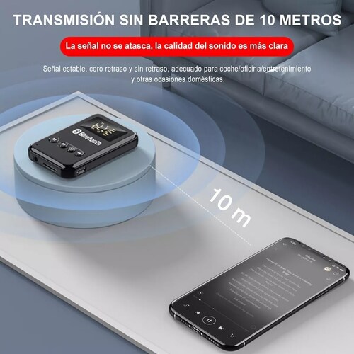 Transmisor/receptor Bluetooth 5.0 Lcd Para Pc, Tv, Altavoces