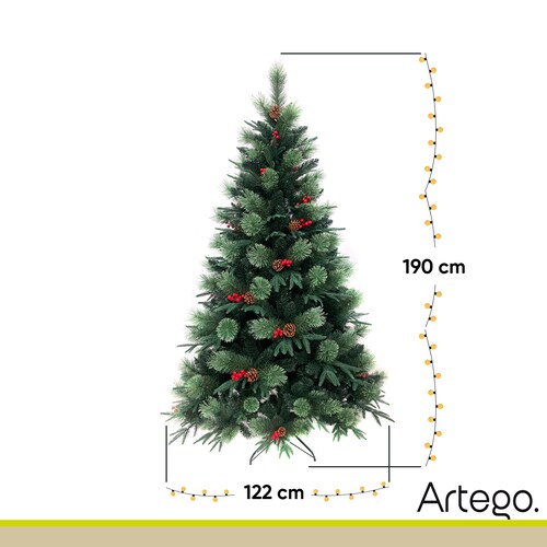 Árbol de Navidad Fraser Fir densidad premium 3 tipos de rama incluye maleta 190cm Artego