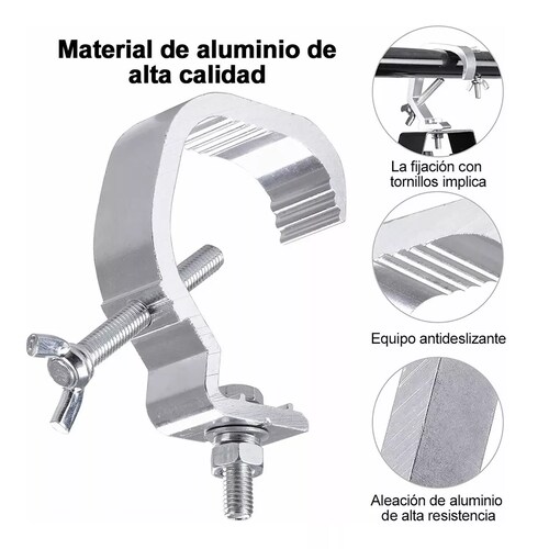 Set 4 Piezas Clamps Kit Gancho Para Luces Aluminio De Escenario