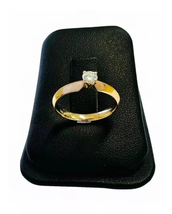 Anillo Compromiso Diamante Natural 0.24 Quilates Oro 14 K