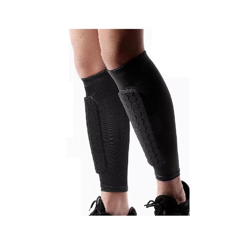 Espinilleras Deportivas Fútbol Panel De Abeja Unisex 1 Par M Negro