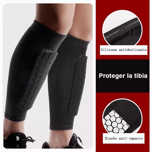 Espinilleras Deportivas Fútbol Panel De Abeja Unisex 1 Par M Negro