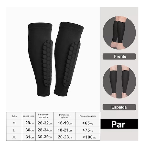 Espinilleras Deportivas Fútbol Panel De Abeja Unisex 1 Par L Negro