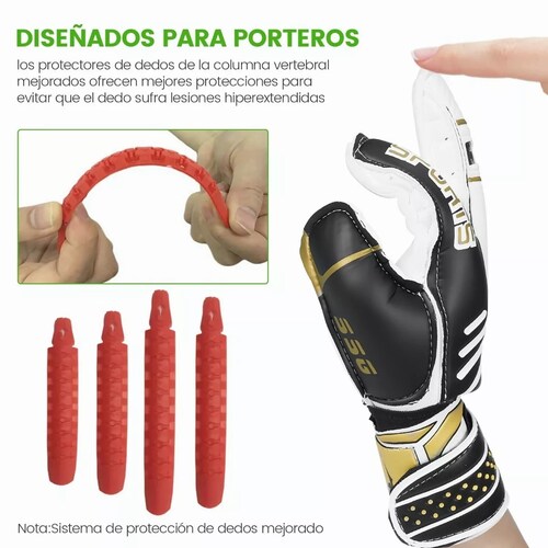 Guantes De Portero De Fútbol Para Niños Y Jóvenes Negro Talla 10