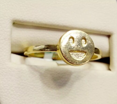 Anillo Carita Feliz Oro 10K. + Obsequio