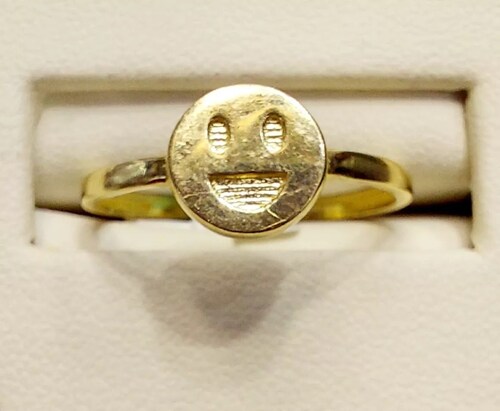 Anillo Carita Feliz Oro 10K. + Obsequio
