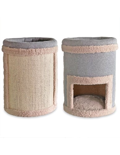 Cama Rascador para Gatos 100% Sisal Natural Incluye Catnip mini CLARO