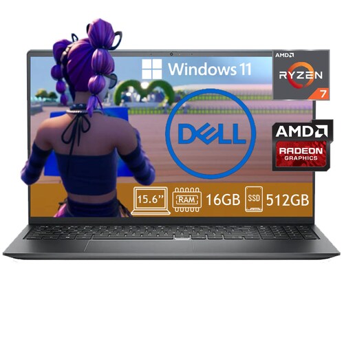 Laptop Dell Inspiron 15 3525 Ryzen 7 Ram 16GB Disco SSD 512GB 15.6'' Windows 11 - Negro