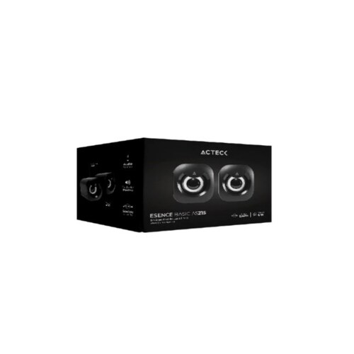 Acteck Bocinas Esence Basic Alámbrico 6W RMS 3.5mm Negro