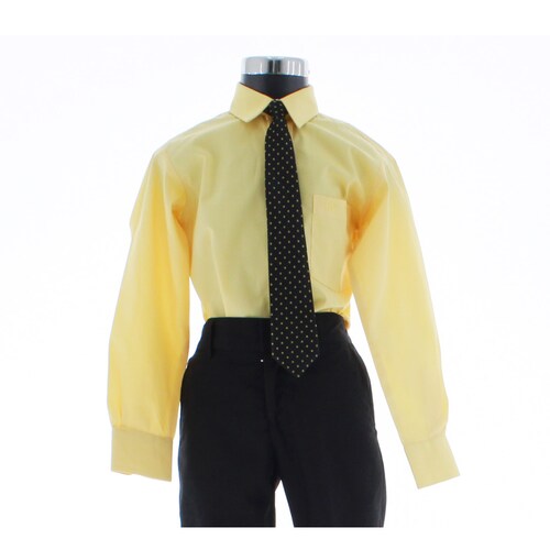 Camisa De Vestir Niño Color Amarillo Manga Larga 3556 2 A 18 Años.