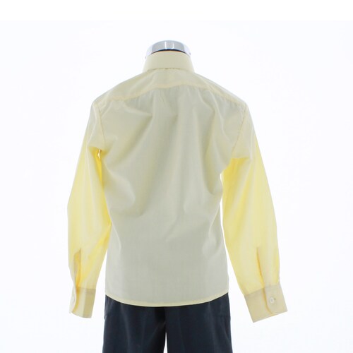 Camisa De Vestir Niño Color Amarillo Paja Manga Larga 3559 2 A 18 Años.