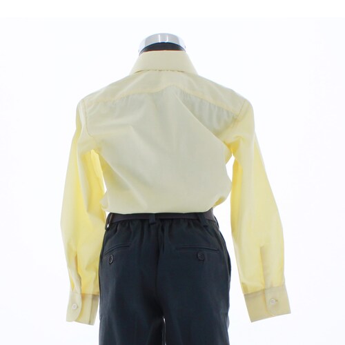Camisa De Vestir Niño Color Amarillo Paja Manga Larga 3559 2 A 18 Años.