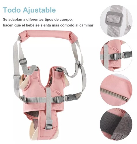 Arnés De Seguridad Para Caminar Respirable Bebes 6-36 Meses Rosa