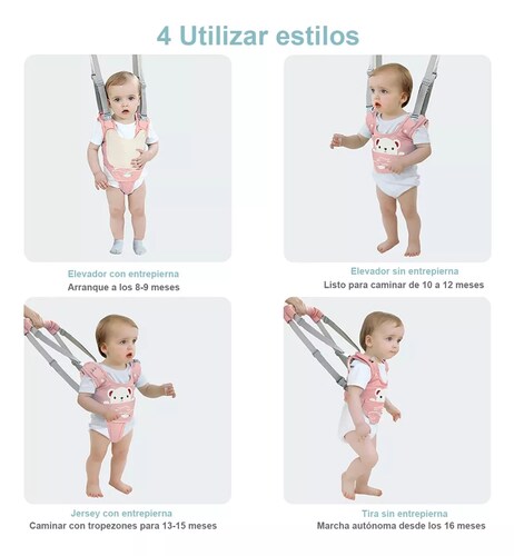 Arnés De Seguridad Para Caminar Respirable Bebes 6-36 Meses Rosa