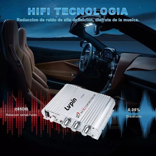 Amplificador Carro Subwoofer Rca Estereo De 2.1 Canales Plateado