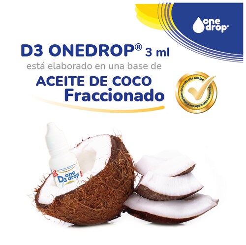 Vitamina D3 ONEDROP frasco con 3 mL, 400UI