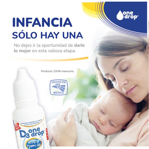 Vitamina D3 ONEDROP frasco con 3 mL, 400UI
