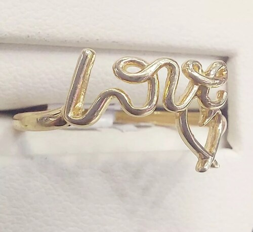 Anillo Love Corazón Oro 14K. + Obsequio