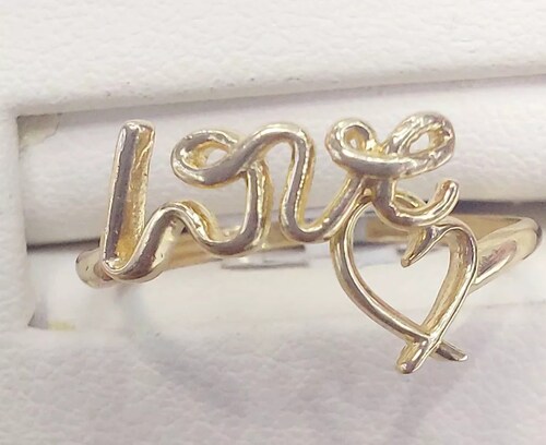 Anillo Love Corazón Oro 14K. + Obsequio