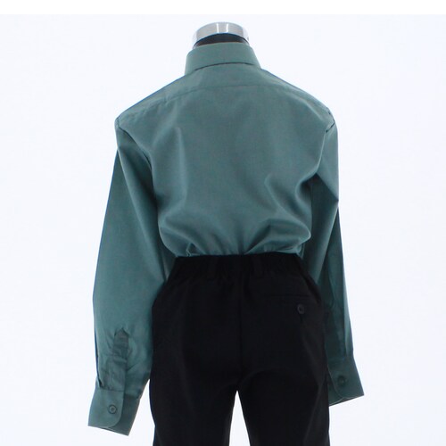 Camisa De Vestir Niño Color Verde Manga Larga 3571 2 A 18 Años.