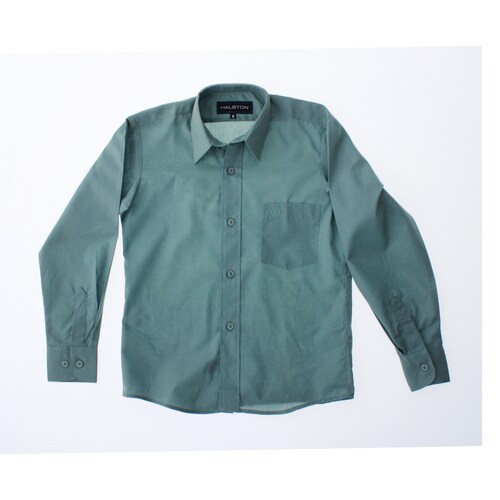 Camisa De Vestir Niño Color Verde Manga Larga 3571 2 A 18 Años.