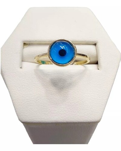 Anillo Ojo Turco Oro 14K. + Obsequio