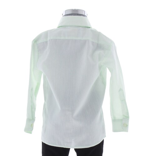 Camisa De Vestir Niño Bebe Color Verde Menta Manga Larga 3578 1 A 4 Años.