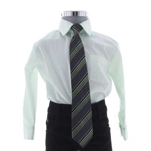 Camisa De Vestir Niño Bebe Color Verde Menta Manga Larga 3578 1 A 4 Años.
