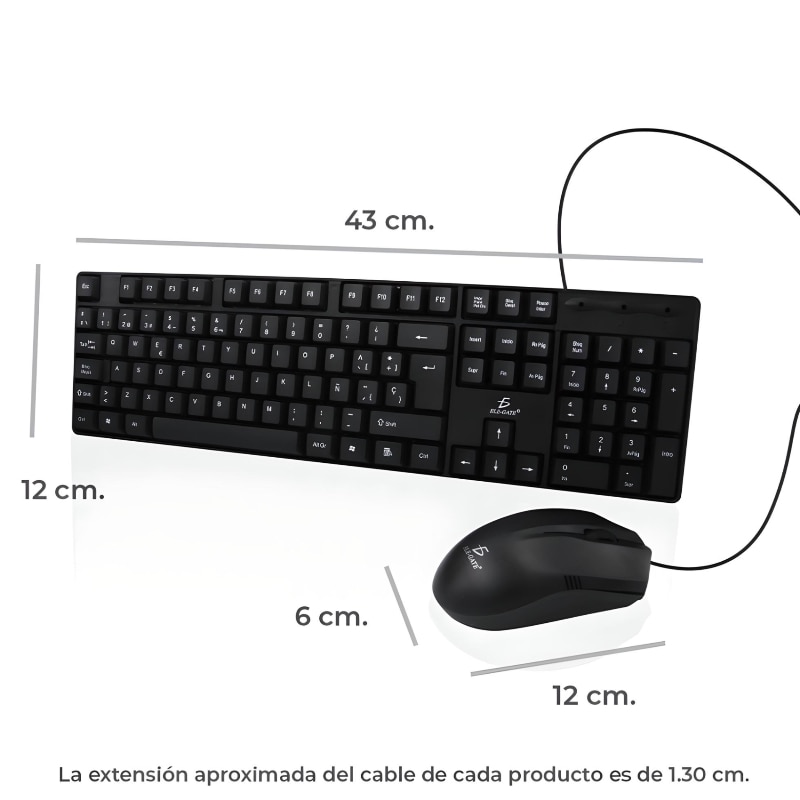 Kit Teclado Y Mouse Usb Al mbrico Laptop Pc Slim Waterproof