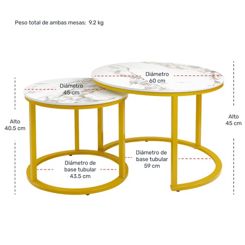 Mesa Centro 60cm Piedra Marmol