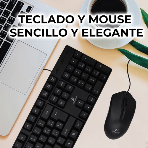 Kit Teclado Y Mouse Usb Alámbrico Laptop Pc Slim Waterproof