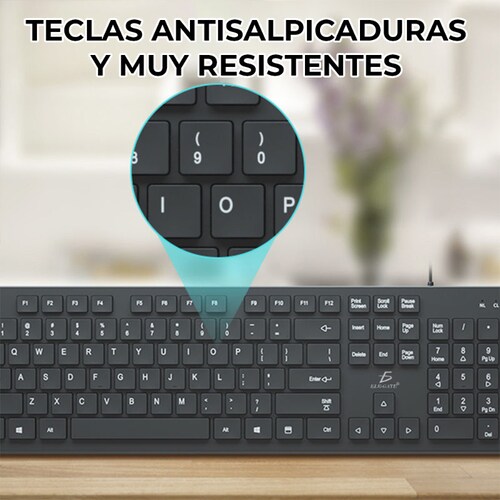 Kit Teclado Y Mouse Usb Alámbrico Laptop Pc Slim Waterproof