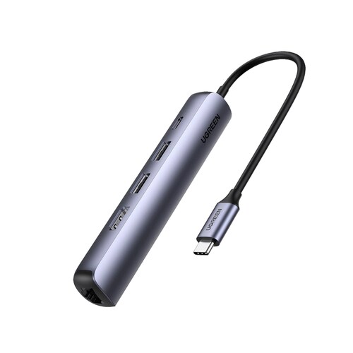 Hub Usb Tipo C  2 Puertos Usb 3.0 A 5 Gbps, Hdmi 4k a 30hz, Rj45 ,gigabit Ethernet Y Carga Rápida 100w