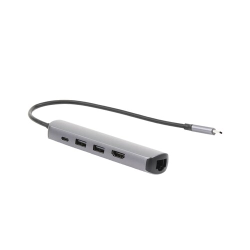 Hub Usb Tipo C  2 Puertos Usb 3.0 A 5 Gbps, Hdmi 4k a 30hz, Rj45 ,gigabit Ethernet Y Carga Rápida 100w