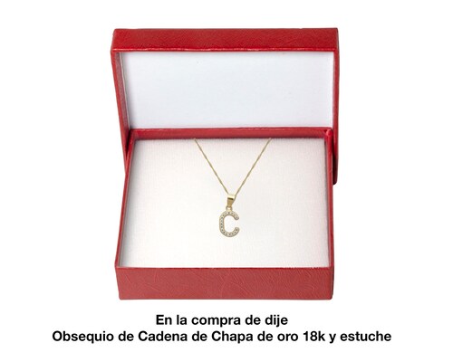 Collar Gargantilla Oro 10K Horoz letra C 45cm S1724.
