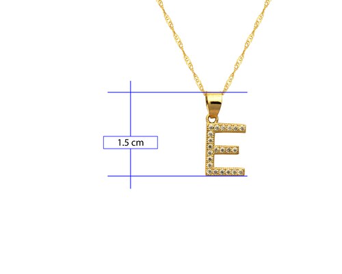 Collar Gargantilla Oro 10K Horoz letra E 45cm S1726.