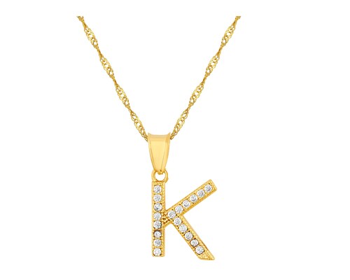 Collar Gargantilla Oro 10K Horoz letra K 45cm S1732.