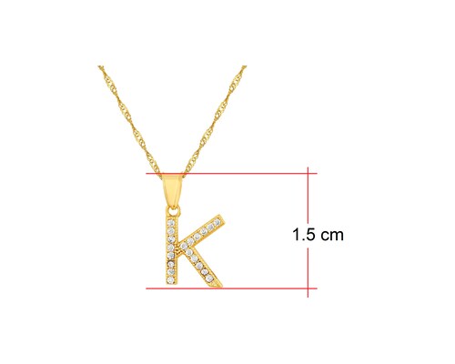 Collar Gargantilla Oro 10K Horoz letra K 45cm S1732.
