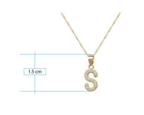 Collar Gargantilla Oro 10K Horoz letra S 45cm S1739.