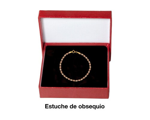 Pulsera Oro 10k Horoz Valentina florentino 3col 18cm S882.