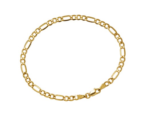 Pulsera Oro 10k Horoz Tejido 3X1 18cm Si177.