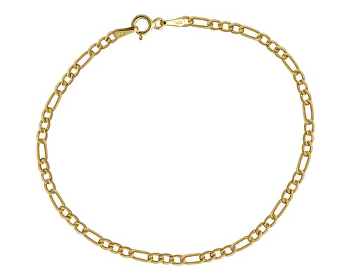 Pulsera Oro 10k Horoz Tejido 3X1 18cm Si177.