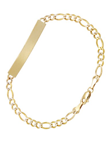 Pulsera/Esclava Oro 14K Horoz Tejido 3x1 Lisa 18cm S1061.