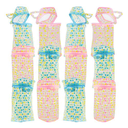 12 bolsas de regalo de plástico transparente con cierre, de PVC diferentes colores para regalos, bolsas de compras reutilizables para fiestas