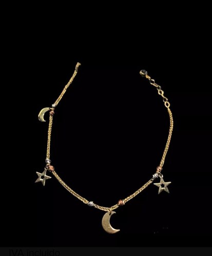 Pulsera Luna Estrellas Oro 10k + Obsequio