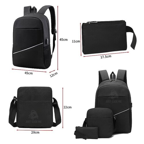 Juego Set 3 Mochilas Escolar y Viaje Con Puerto USB .
