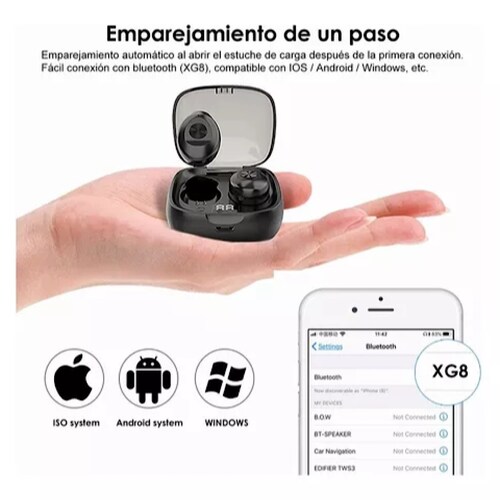 Audífonos in-ear gamer inalámbricos XG-8 negro