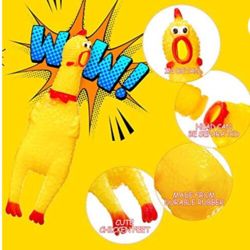 3 Pollo Goma Chillón Mini Juguete De Broma Niños Piñata